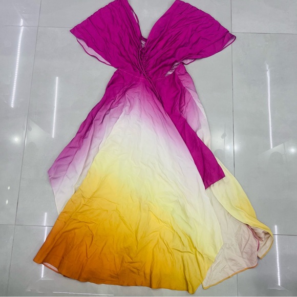 MAJE Rachelly Dip Dye Batwing Sleeve Midi Dress - Picture 7 of 12